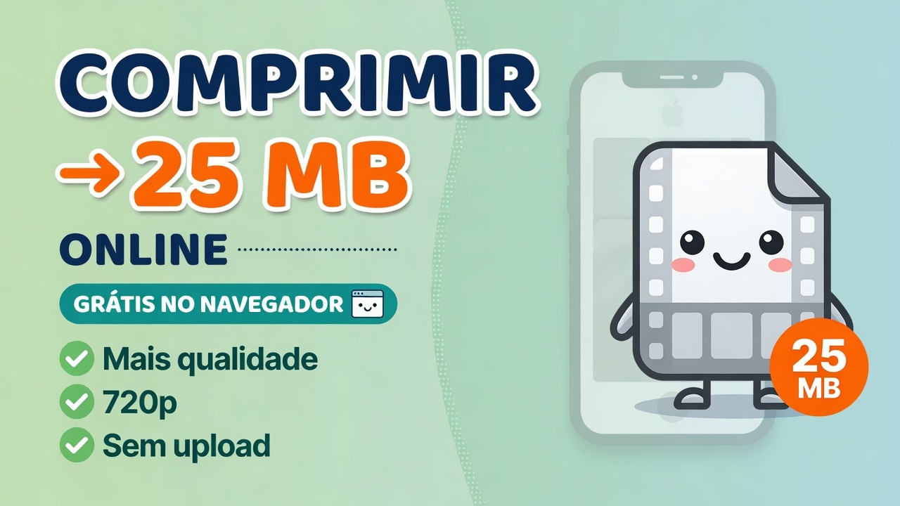 Comprimir Vídeo para 25 MB Online Grátis